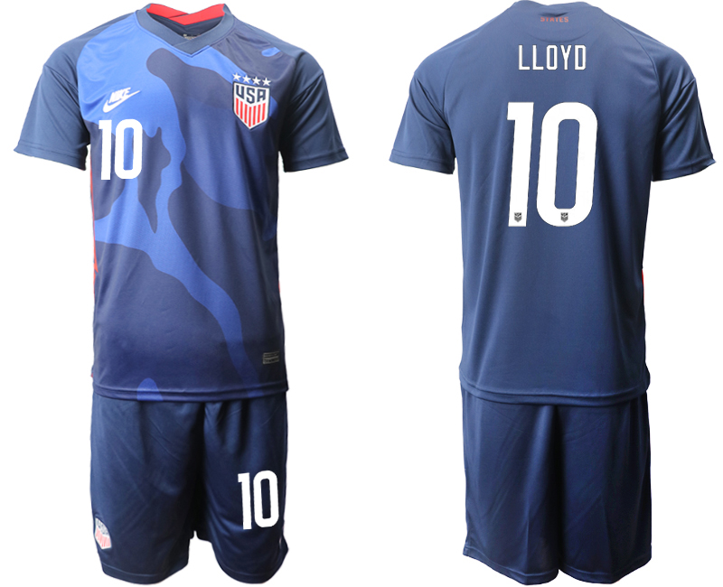 Men 2020-2021 Season National team United States away blue #10 Soccer Jersey1->united states jersey->Soccer Country Jersey